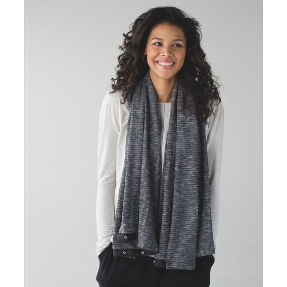 Lululemon Athletica Vinyasa Scarf Coco Pique Black White One Size - Picture 1 of 7
